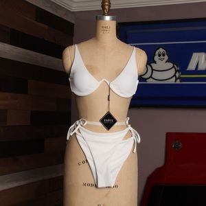 ZAFUL - White Ribbed Bikini